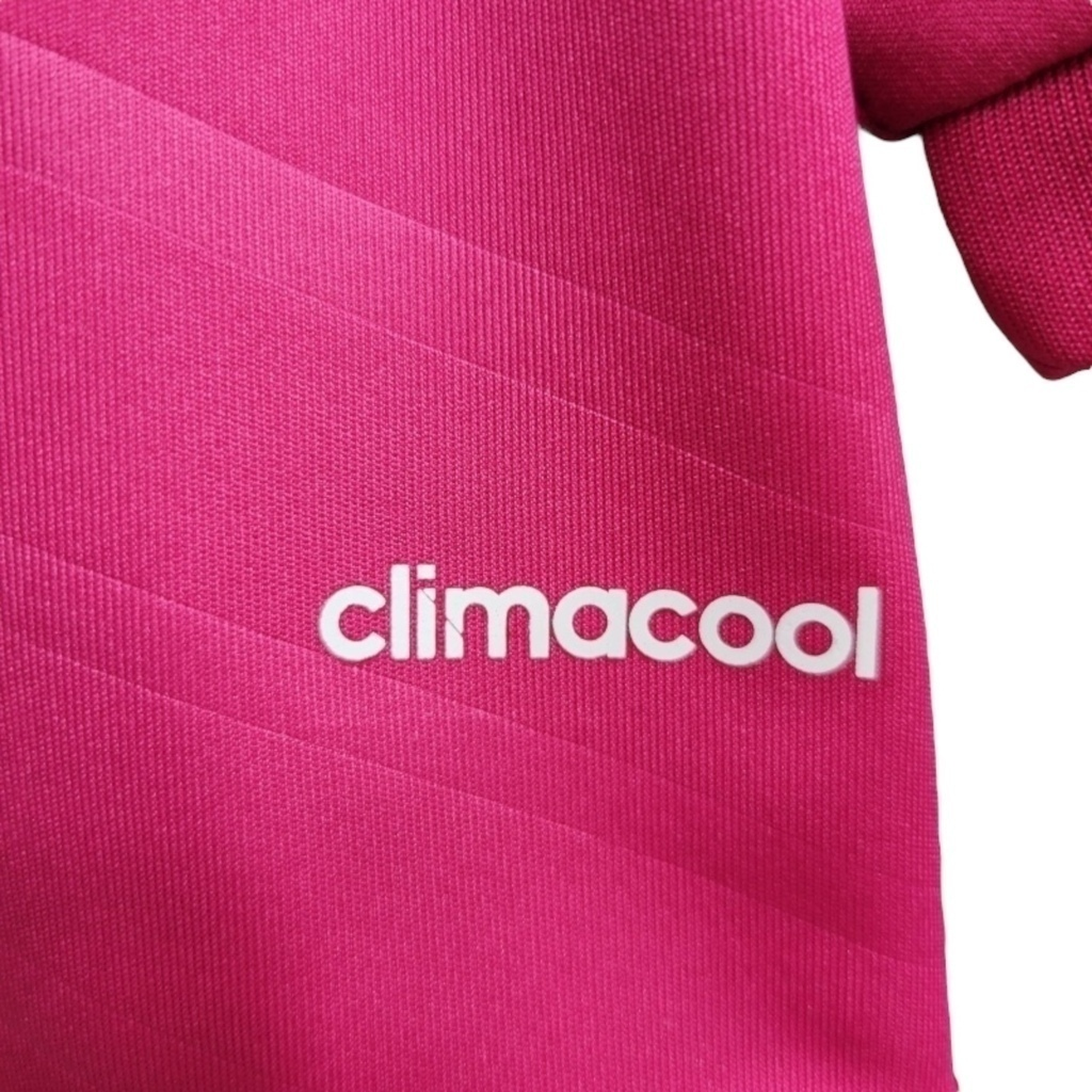 Camisa Real Madrid II 2014/2015 Manga Longa - Retrô Adidas - Rosa com detalhes em branco