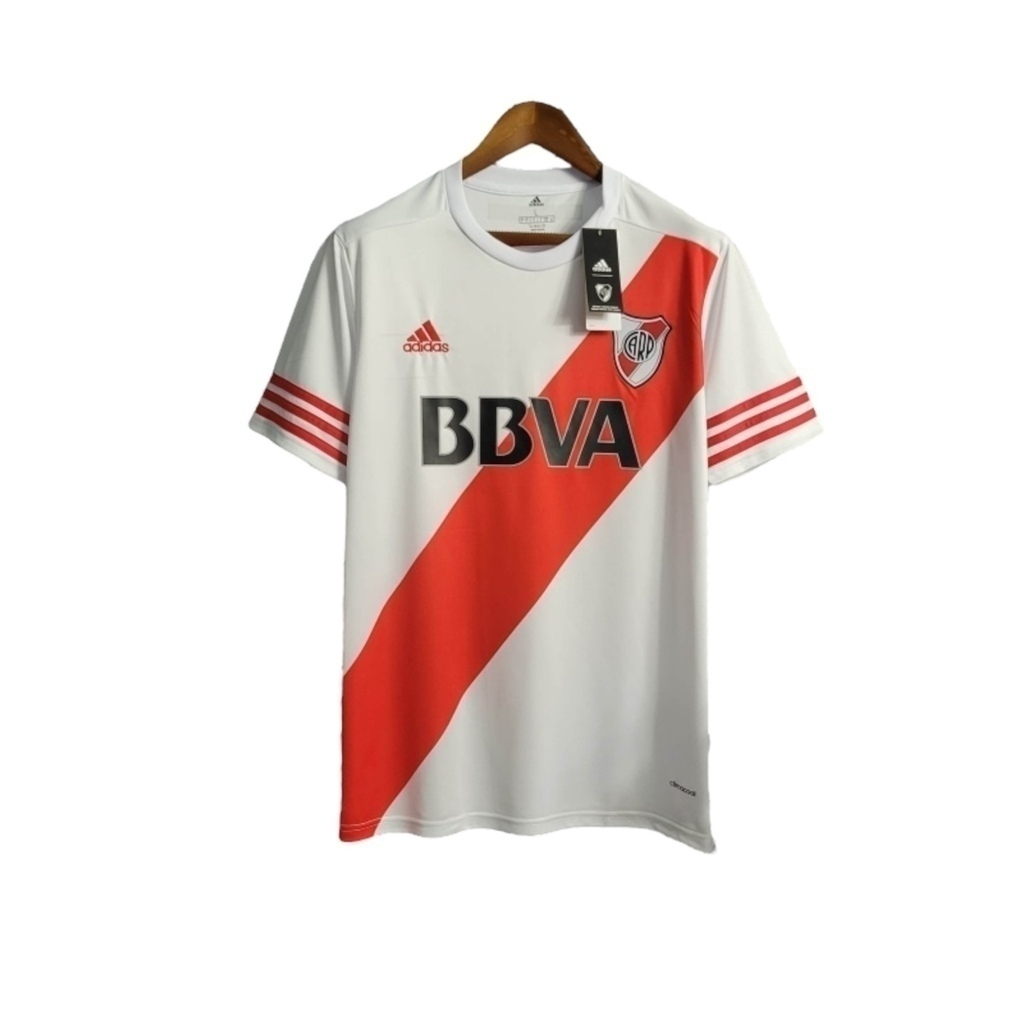 Camisa River Plate I 2015/2016 - Retrô Adidas - Branca com detalhes em vermelho