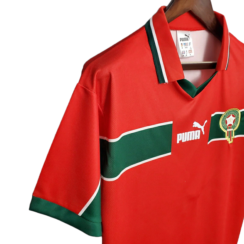 Camisa Seleção de Marrocos 1998 - Retrô Puma - Vermelha e Verde