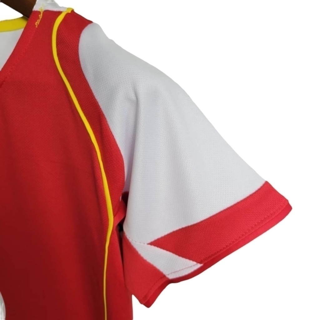 Conjunto Infantil Arsenal I 2004/2005 - Retrô Nike - Vermelho com detalhes em branco e amarelo