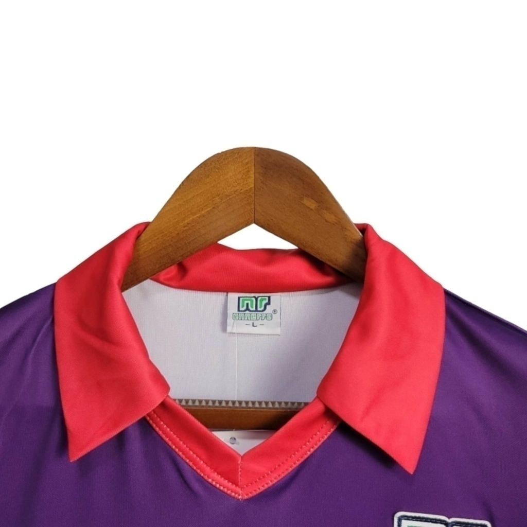 Camisa Fiorentina I 1984/1985 - Retrô Ennere - Roxa com detalhes em branco e vermelho