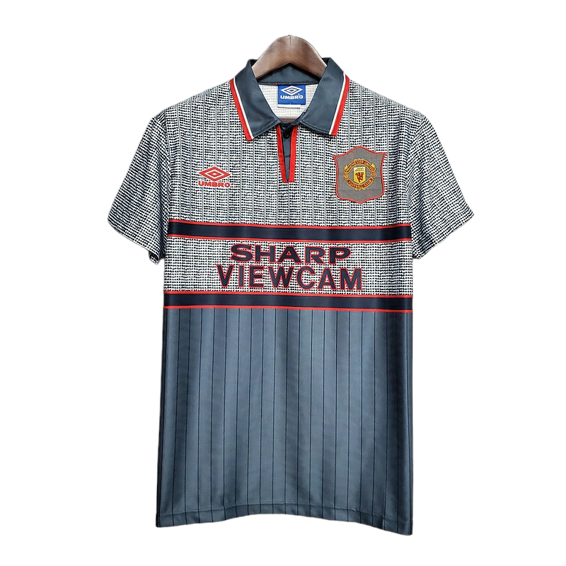 Camisa Manchester United 1995/1996 - Retrô Umbro - Cinza