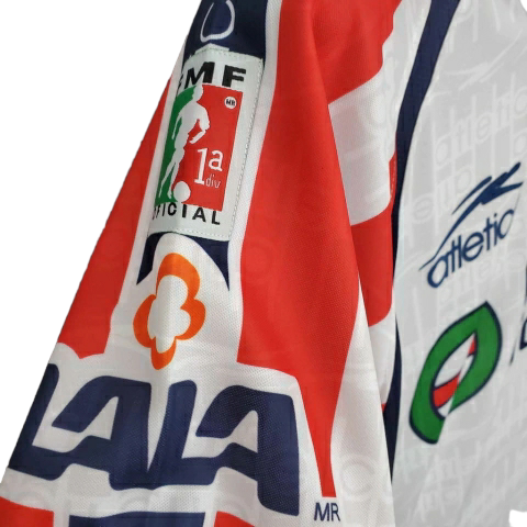 Camisa Chivas Guadalajara 1999/2000 - Retrô Atlética - Branca com detalhes em vermelho e azul com todos os patrocínios