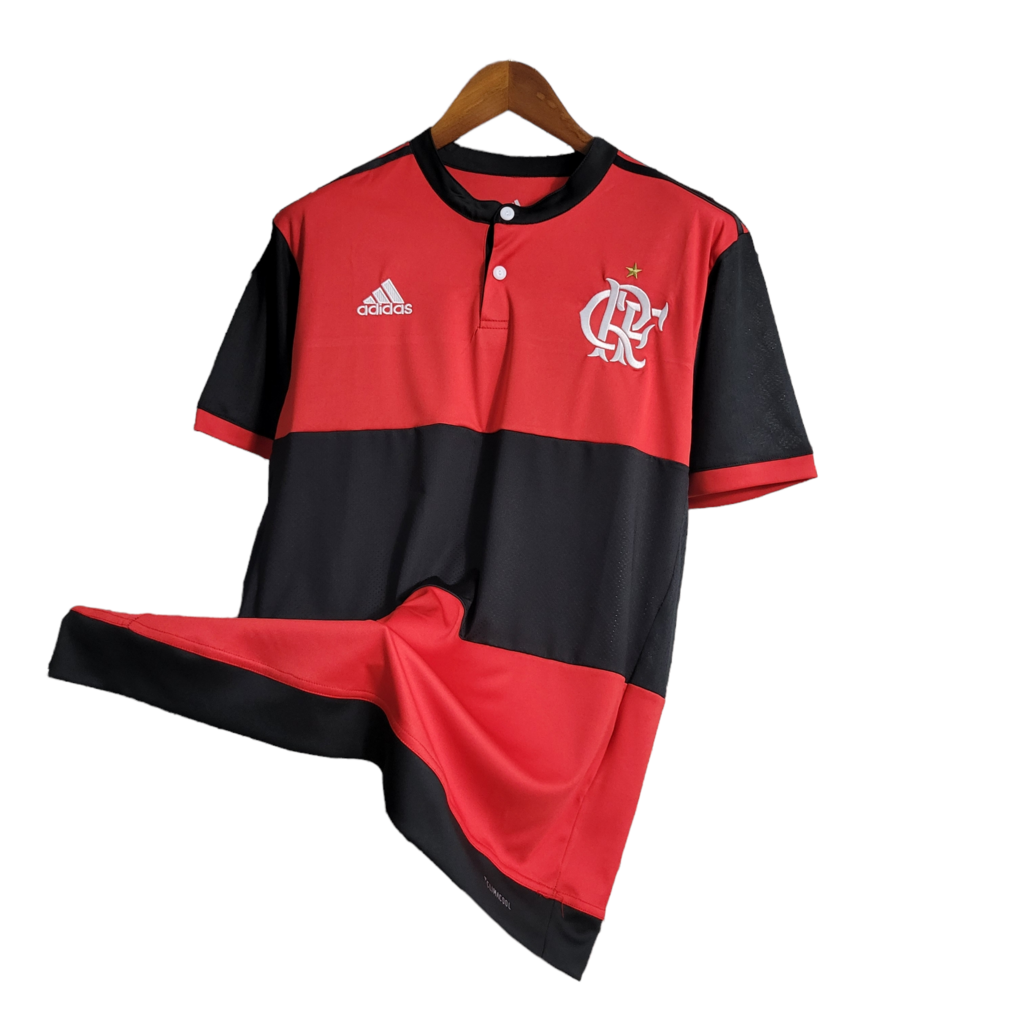 Camisa Flamengo I 2017/2018 - Retrô Adidas - Vermelha com detalhes em Preto