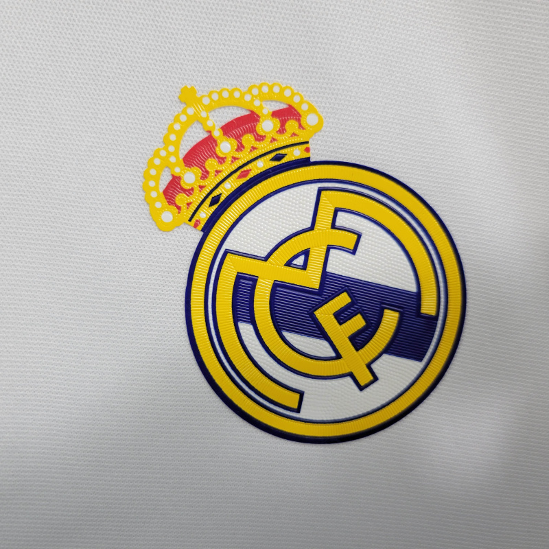 Camisa Real Madrid I 2016/2017 Manga Longa - Retrô Adidas - Branca com detalhes em azul
