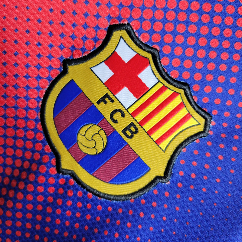 Camisa Barcelona I 2012/2013 Manga Longa - Retrô Nike - Azul com detalhes em vermelho