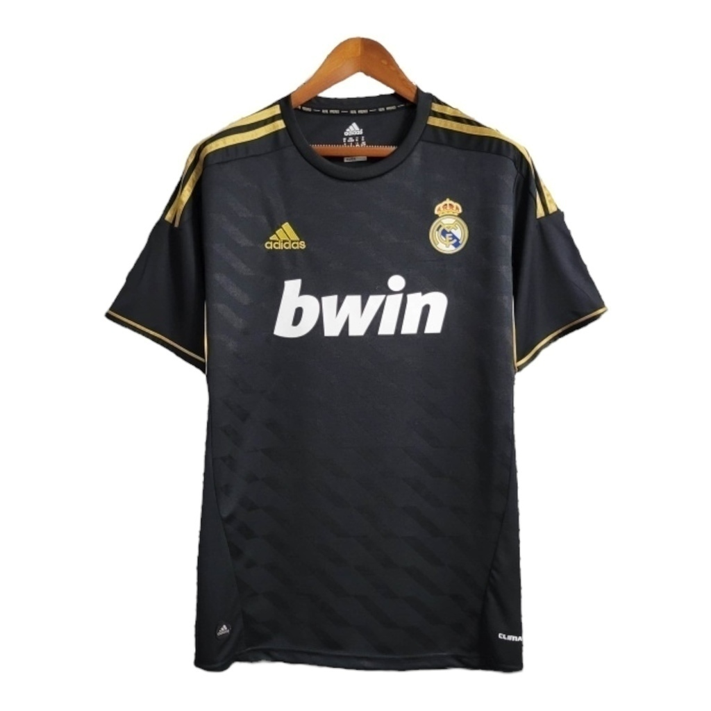 Camisa Real Madrid II 2011/2012 - Retrô Adidas - Preta com detalhes em dourado