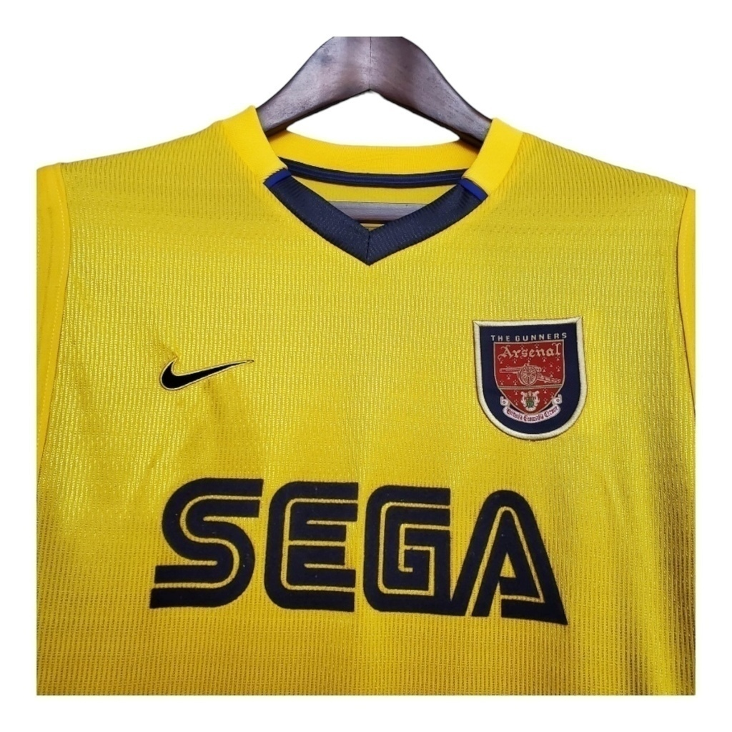 Camisa Arsenal II 1999/2000 - Retrô Nike - Amarela com detalhes em azul