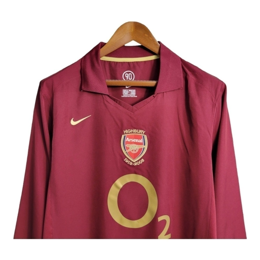 Camisa Arsenal I 2005/2006 Manga Longa - Retrô Nike - Vinho