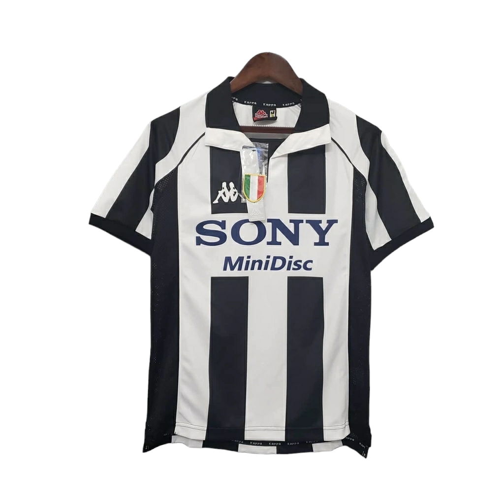 Camisa Juventus I 1997/1998 - Retrô Kappa Mascukina - Preta e branca
