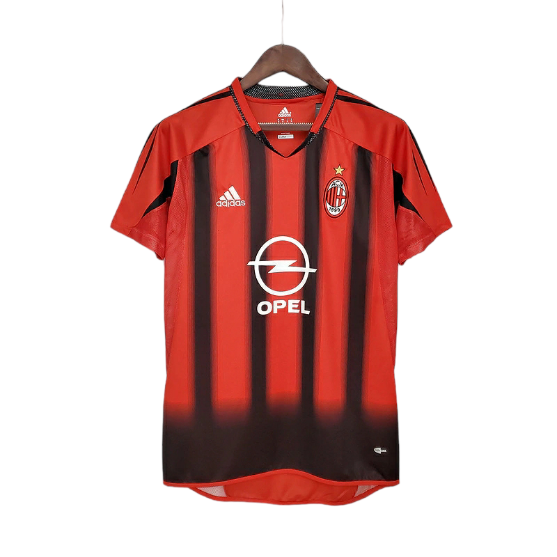 Camisa AC Milan 2004/2005 - Retrô Adidas - Vermelha e Preta