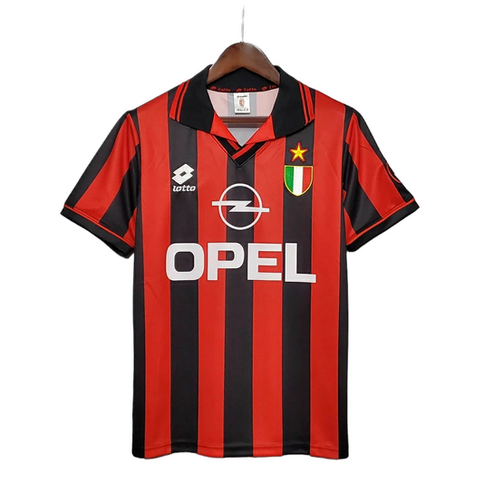 Camisa AC Milan 1996/1997 - Retrô Lotto - Vermelha e preta