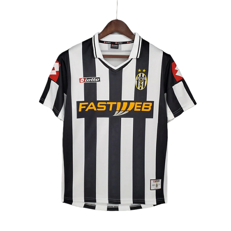 Camisa Juventus I 2001/2002 - Retrô Lotto - Preta e branca