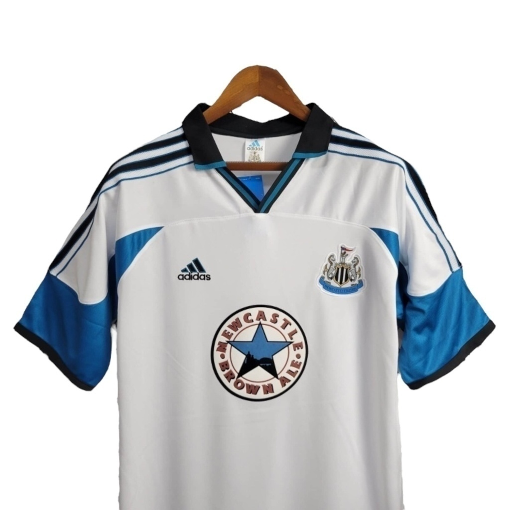 Camisa Newcastle II 1999/2000 - Retrô Adidas - Branca com detalhes em azul