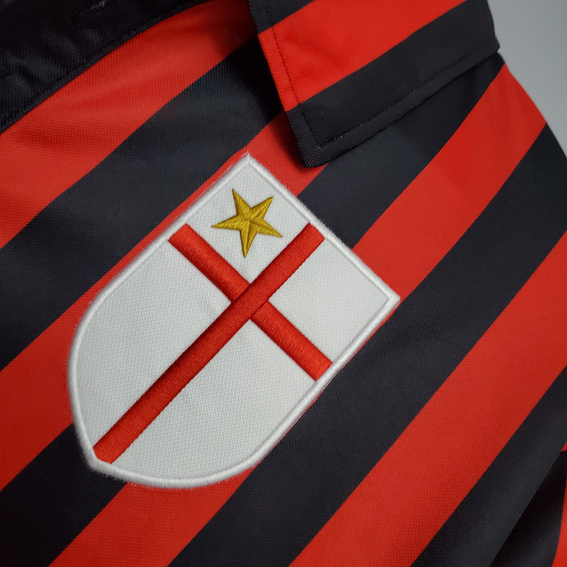 Camisa AC Milan I 1999/2000 - Retrô Adidas - Vermelha e preta