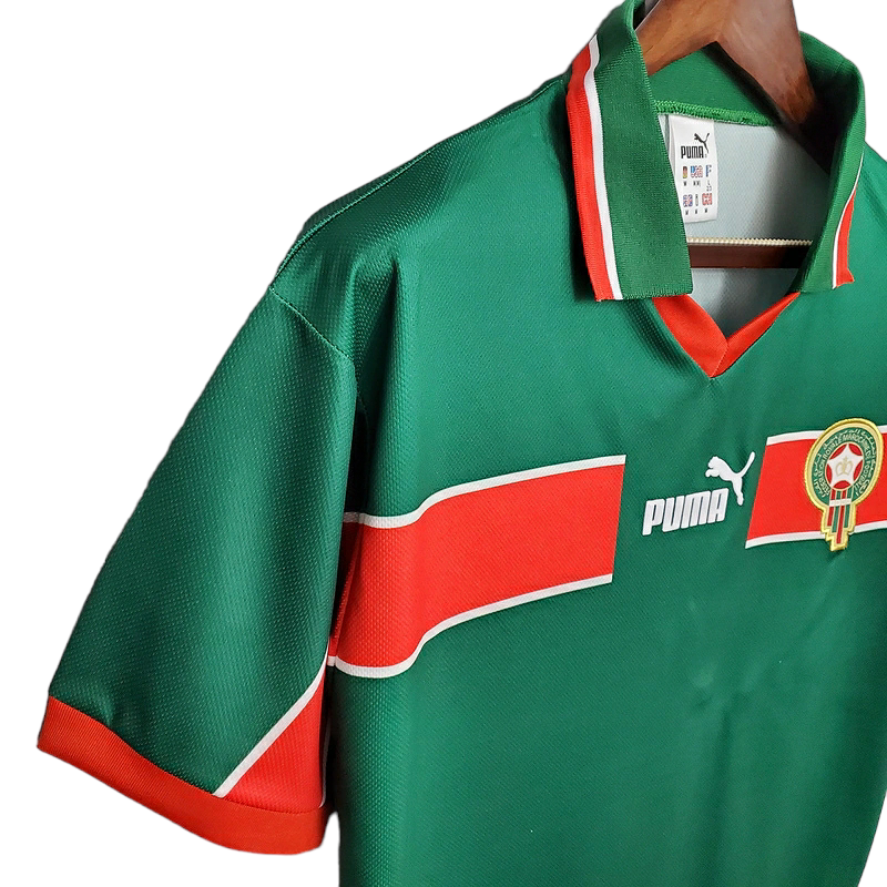 Camisa Seleção de Marrocos 1998 - Retrô Puma - Verde e Vermelha