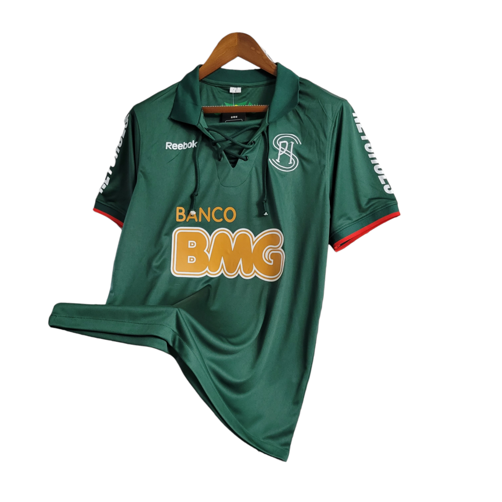 Camisa Cruzeiro II Edição Especial Palestra 2011 - Retrô - Verde e branco com Patrocínio Banco BMG