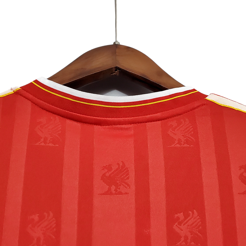 Camisa Liverpool 1985/1986 - Retrô - Vermelha com detalhes em branco