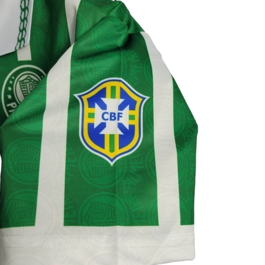 Camisa Palmeiras I 1993/1994 - Retrô Rhumell - Verde com listras em branco
