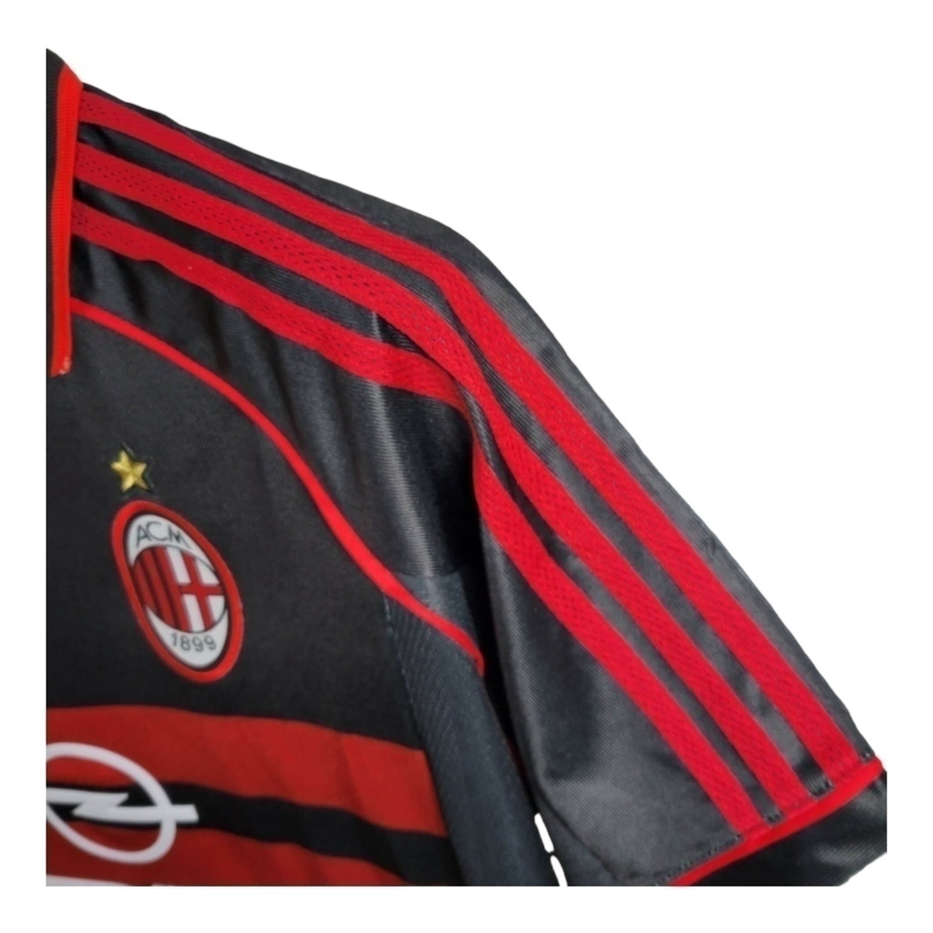 Camisa AC Milan III 1998/1999 - Retrô Adidas - Preta com detalhes em vermelho