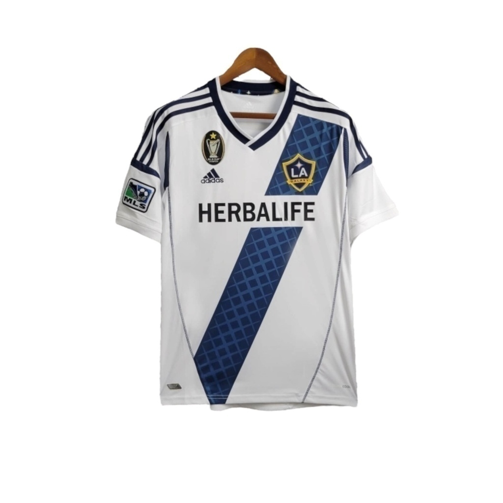 Camisa Los Angeles Galaxy II 2012 - Retrô Adidas - Branca com detalhes em azul com todos os patrocínios