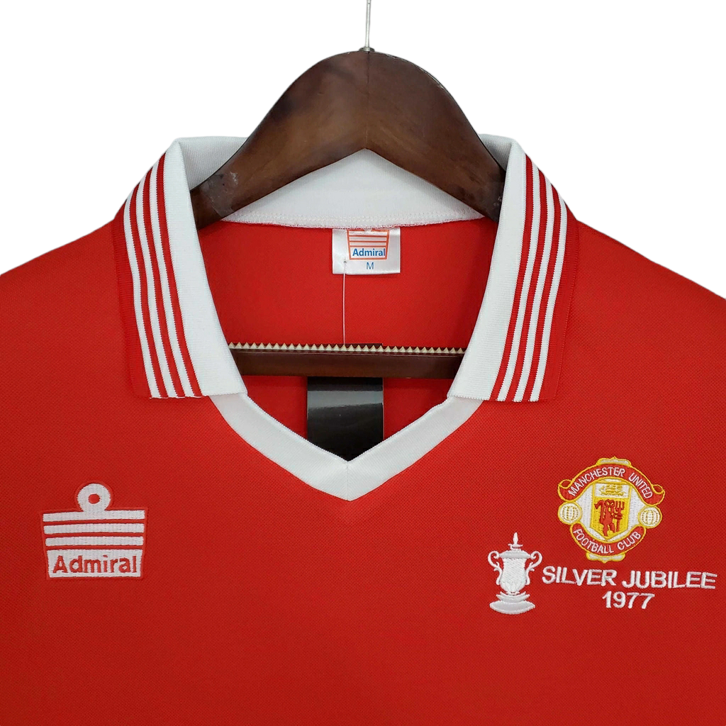 Camisa Manchester United 1977 - Retrô Admiral - Vermelha