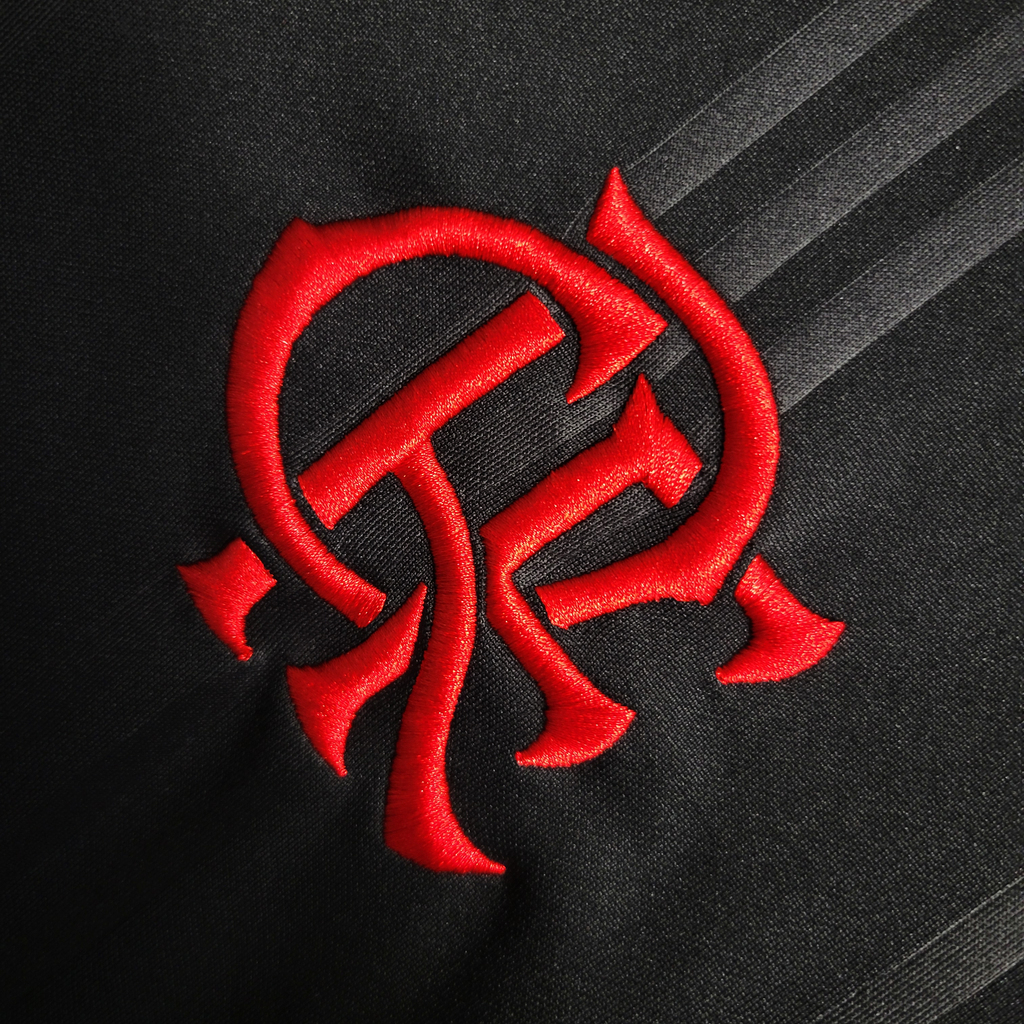 Camisa Flamengo III 2019/2020 Manga Longa - Retrô Adidas - Preta com detalhes em vermelho