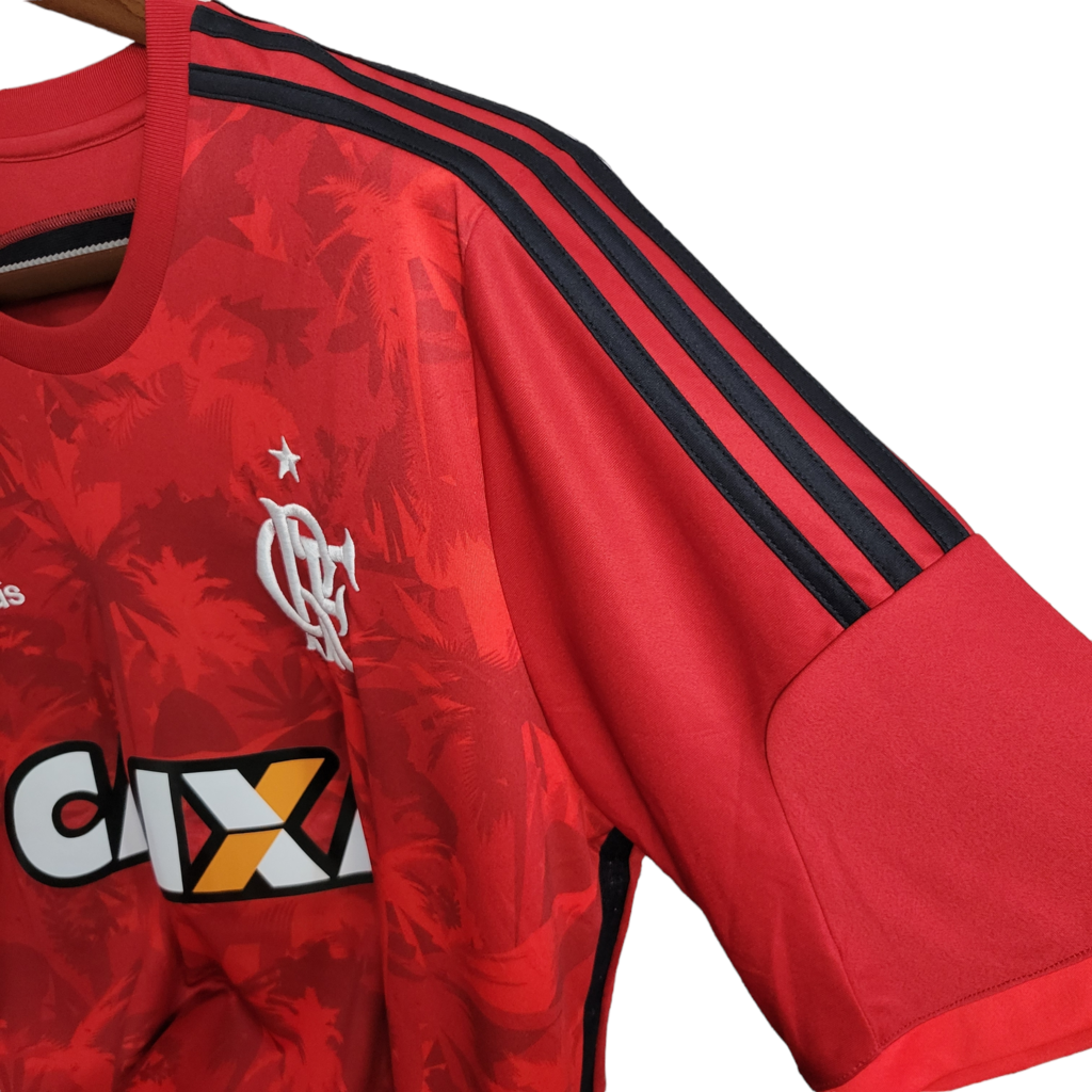 Camisa Flamengo I 2014 - Retrô Adidas - Vermelha com detalhes em preto e branco