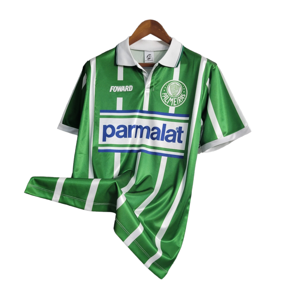 Camisa Palmeiras I 1993 - Retrô Foward - Verde com listras em branco