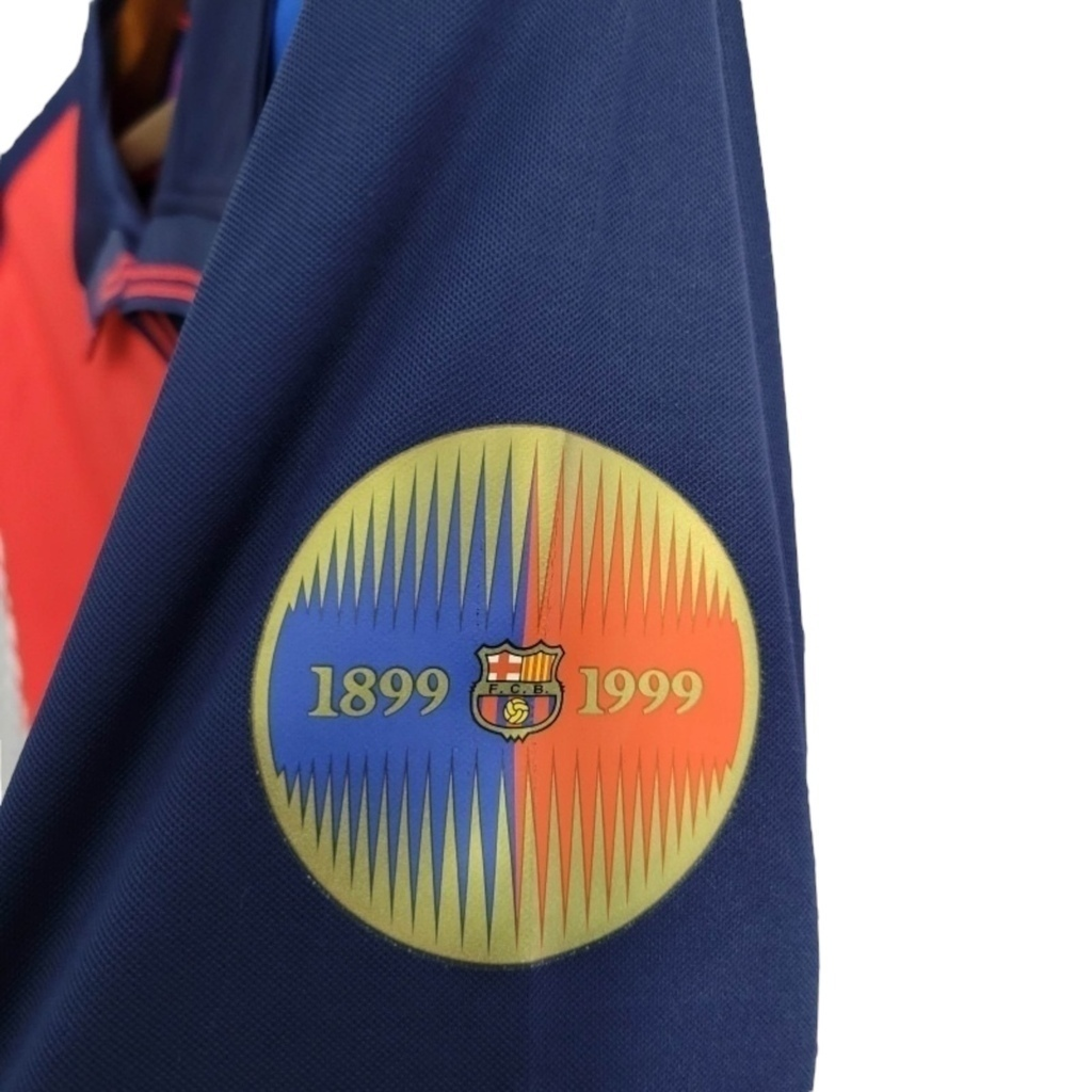Camisa Barcelona Edição Centenário 1998/1999 Manga Longa - Retrô Nike - Azul e vermelha