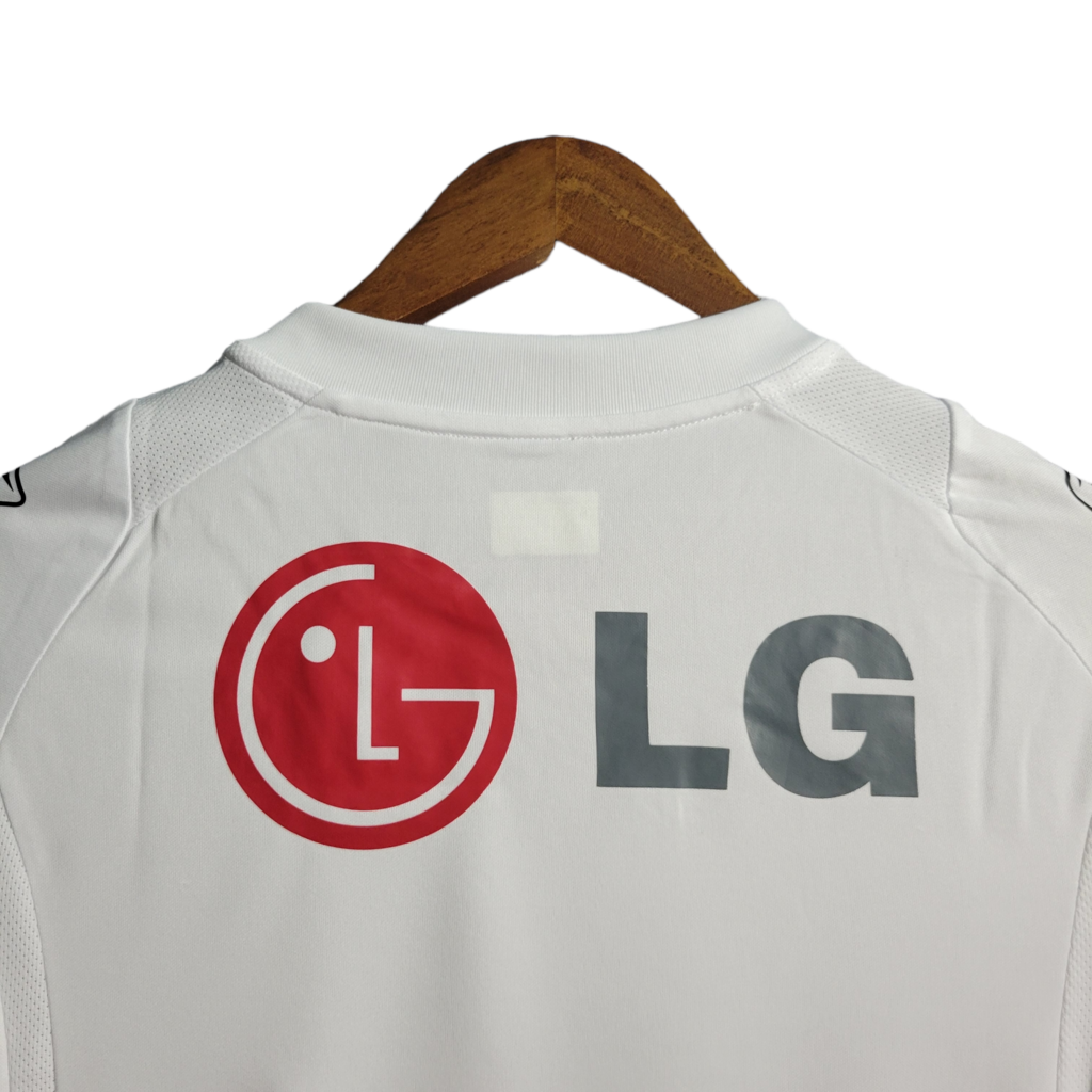 Camisa São Paulo I 2006 - Retrô Reebok - Branca com detalhes vermelho e preto