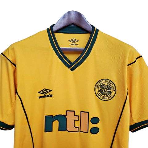 Camisa Celtic 2001/2003 - Retrô Umbro - Amarela