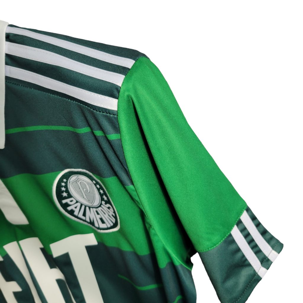 Camisa Palmeiras I 2010/2011 - Retrô Adidas - Verde com listras em branco e verde escuro