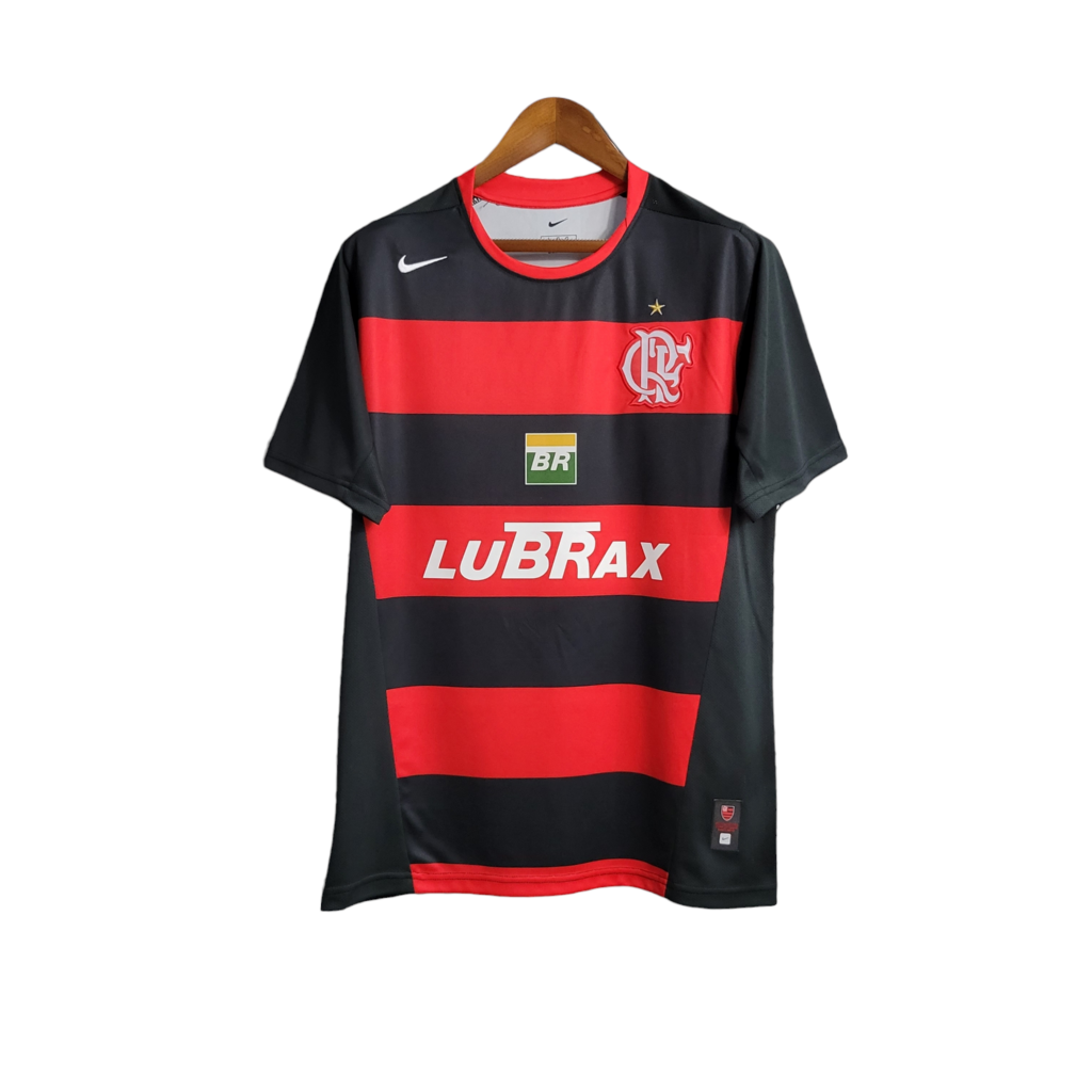 Camisa Flamengo I 2000 - Retrô Nike - Vermelha com detalhes em preto e patrocinios em branco