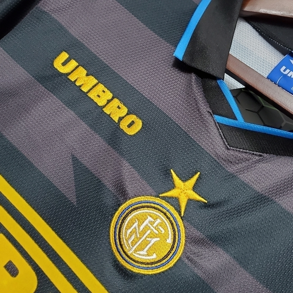 Camisa Inter de Milão II 1997/1998 - Retrô Umbro - Preta e cinza