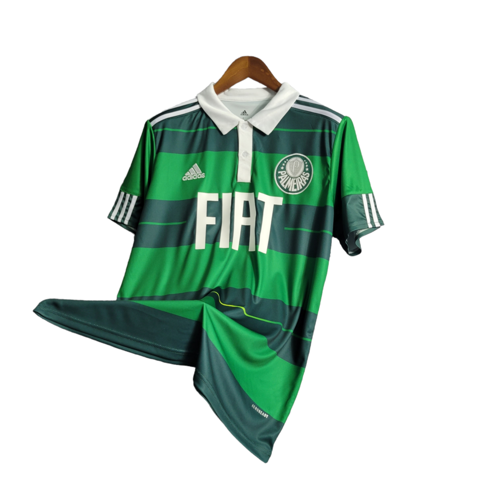 Camisa Palmeiras I 2010/2011 - Retrô Adidas - Verde com listras em branco e verde escuro