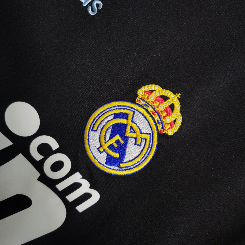Camisa Real Madrid II 2009/2010 - Retrô Adidas - Preta com detalhes em azul