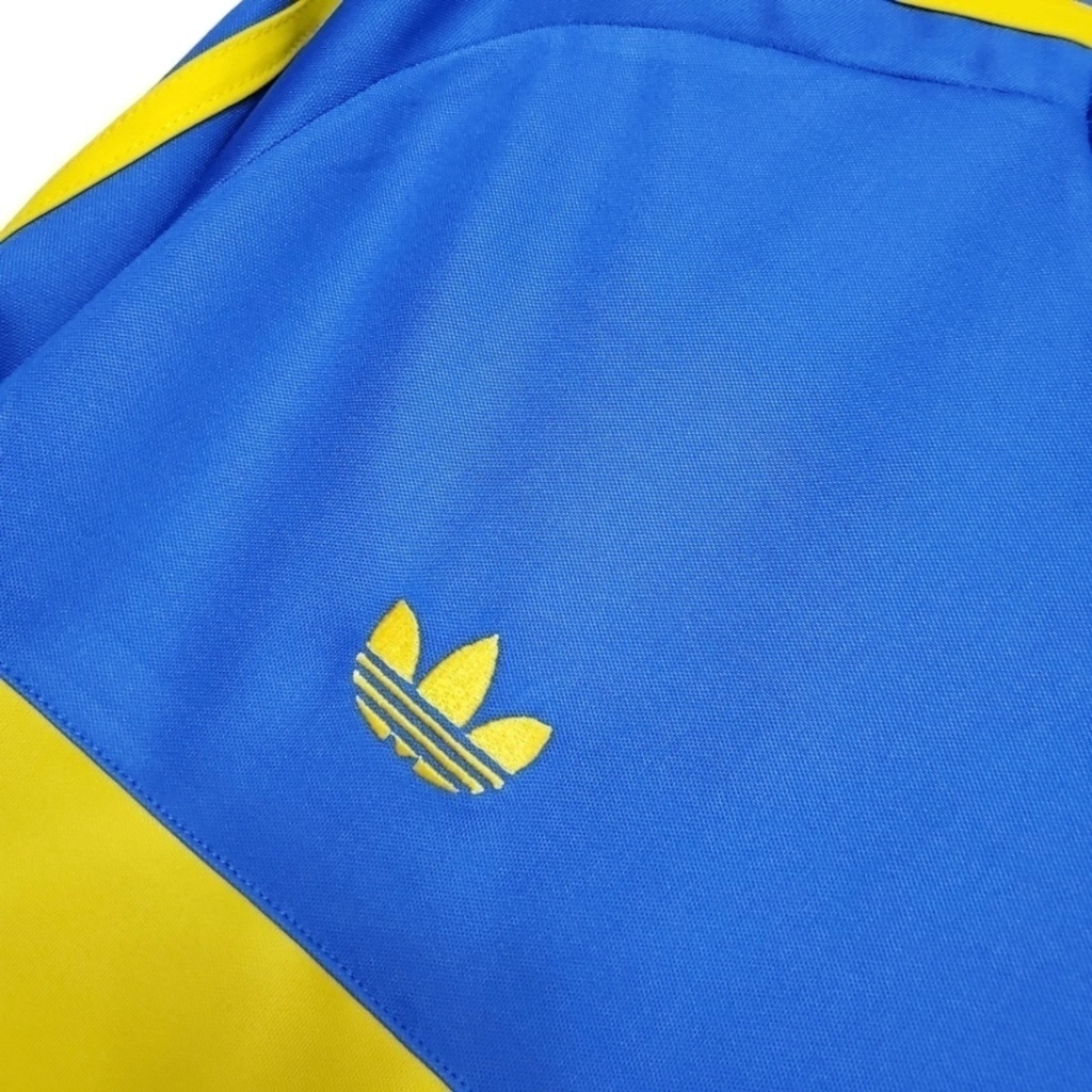 Camisa Boca Juniors I 1981 Manga Longa - Retrô Adidas - Azul com detalhes em amarelo