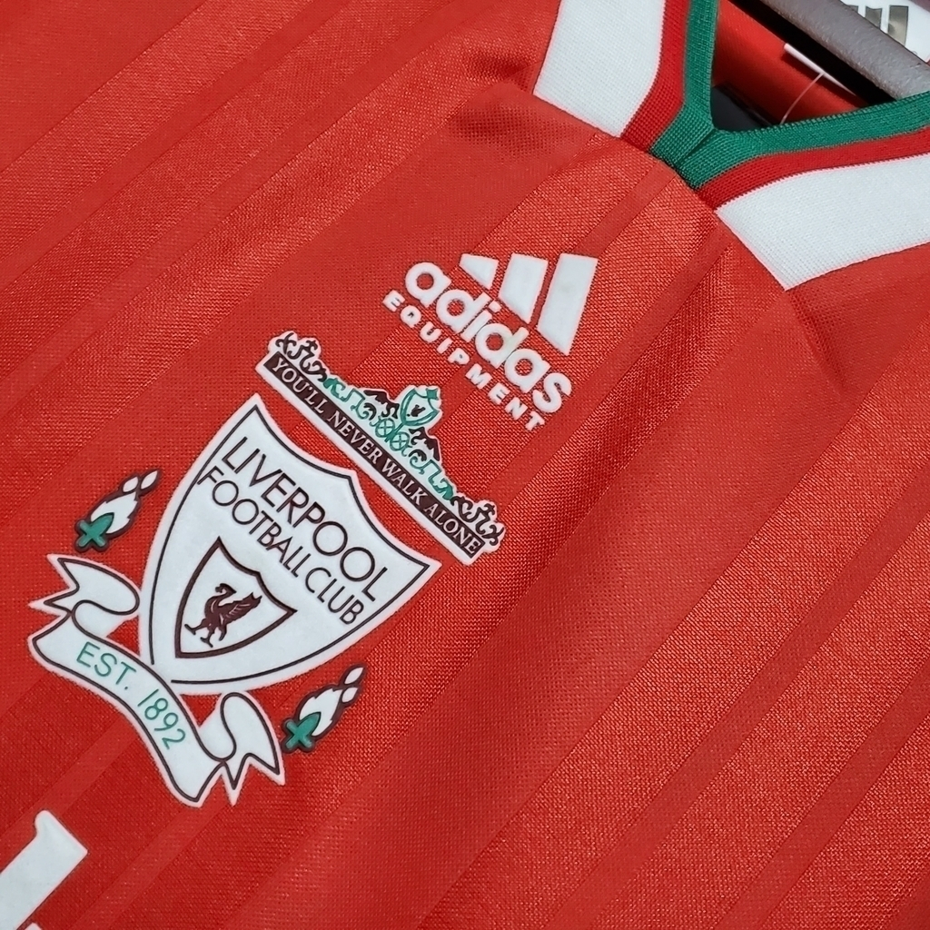 Camisa Liverpool I 1993 - Retrô Adidas - Vermelho e Branco