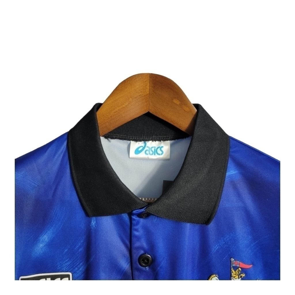 Camisa Newcastle II 1993/1995 - Retrô Asics - Azul com detalhes em preto