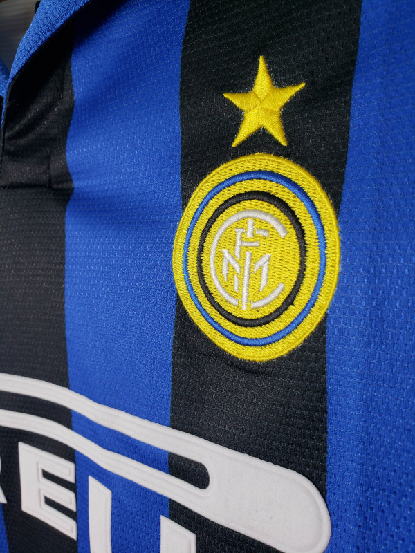 Camisa Inter de Milão 1998 Manga Longa - Retrô Nike - Azul e preta
