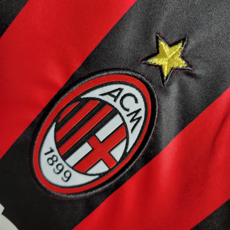 Camisa AC Milan I 2006/2007 Manga Longa - Retrô Adidas - Preta e vermelha