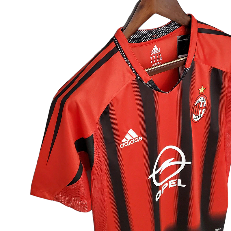 Camisa AC Milan 2004/2005 - Retrô Adidas - Vermelha e Preta