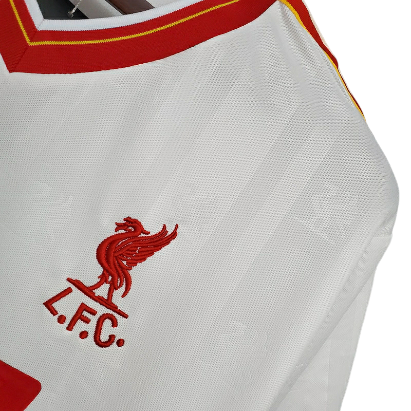 Camisa Liverpool 1985/1986 - Retrô - Branca com detalhes em vermelho
