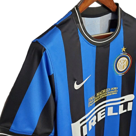 Camisa Inter de Milão I 2009/2010 - Retrô Nike - Azul e preta