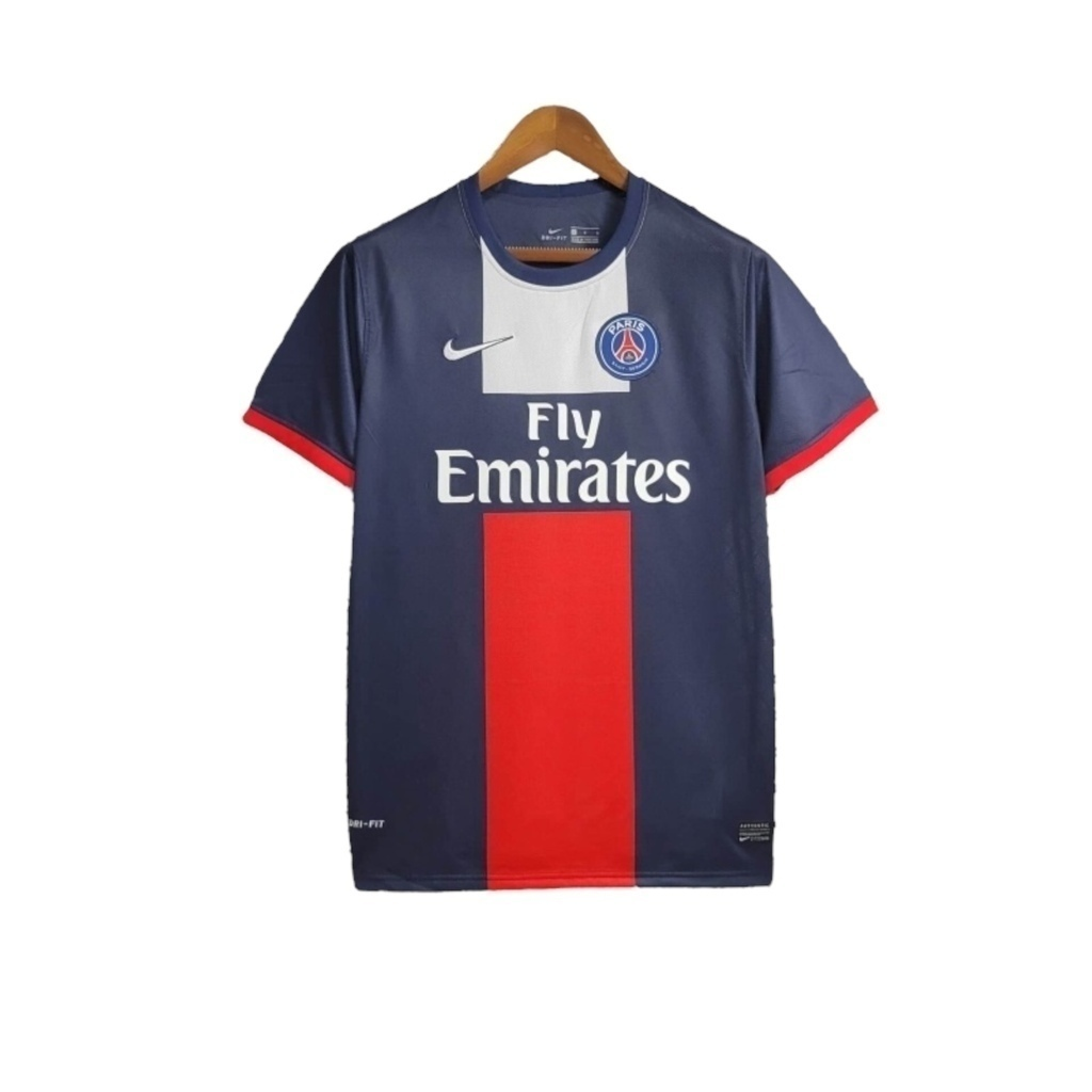 Camisa Paris Saint-Germain I 2013/2014 - Retrô Nike - Azul com detalhes em vermelho e branco