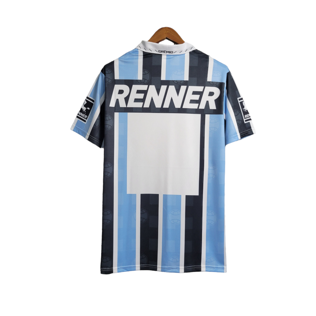 Camisa Grêmio I 1997/1998 - Retrô Penalty - Azul e preta com patrocínio Ironcryl
