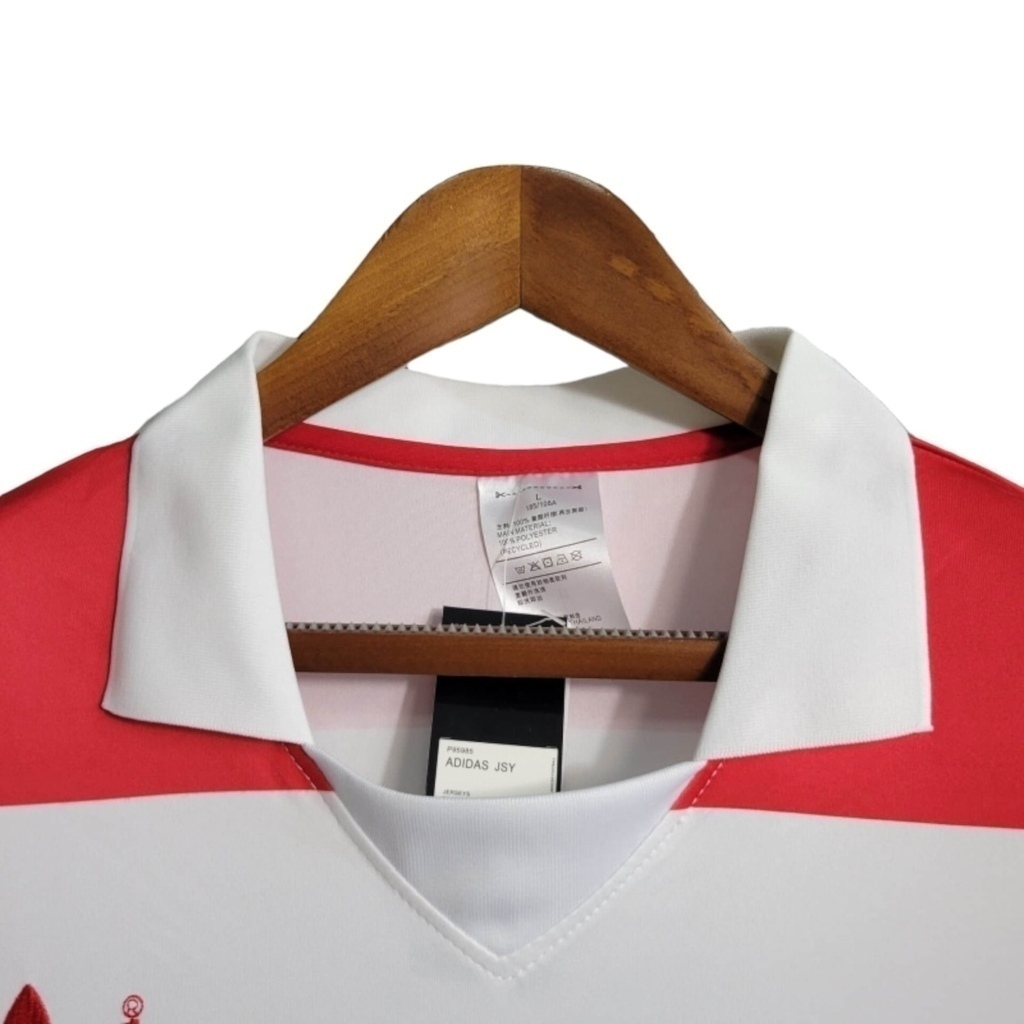 Camisa Flamengo II 1986 - Retrô Adidas - Branca com detalhes em vermelho