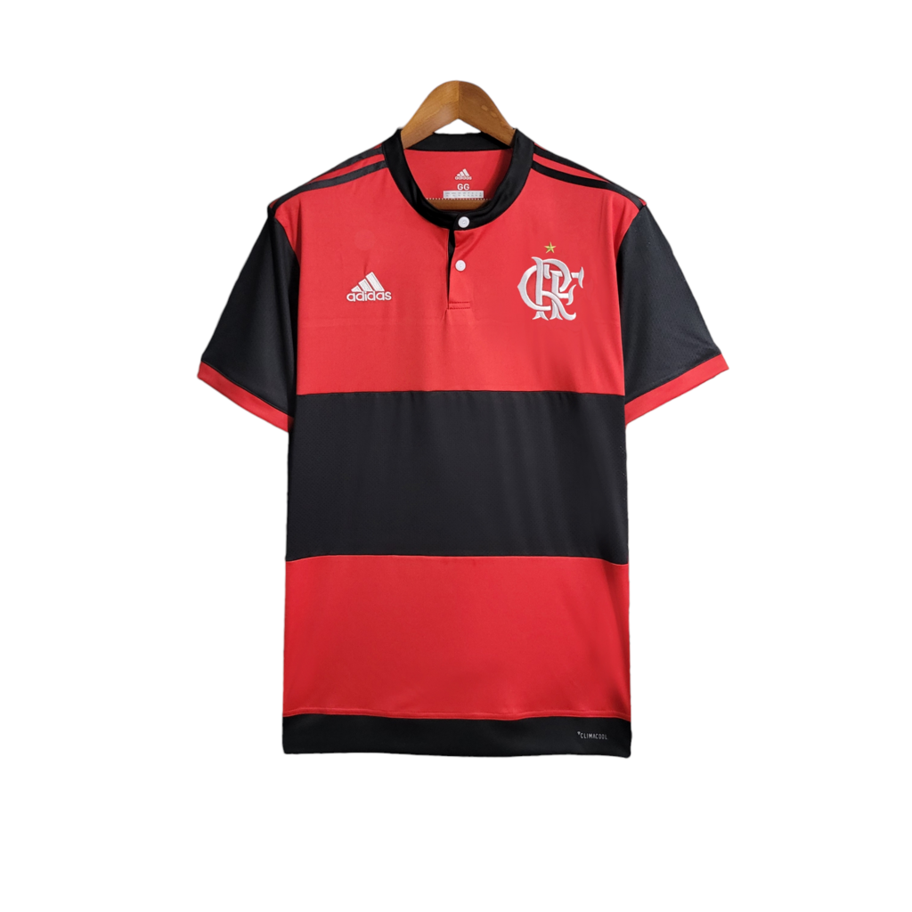Camisa Flamengo I 2017/2018 - Retrô Adidas - Vermelha com detalhes em Preto