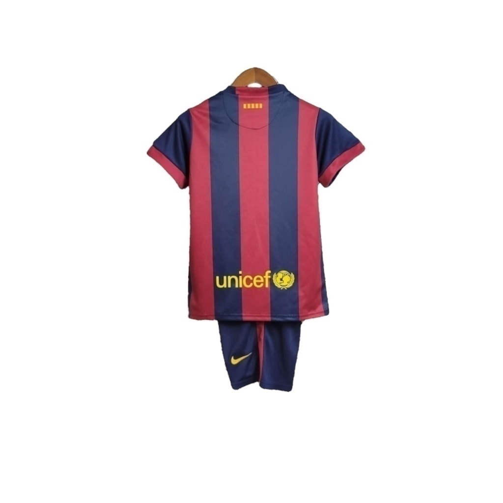 Conjunto Infantil Barcelona 2014/2015 - Retrô Nike - Azul e Grená